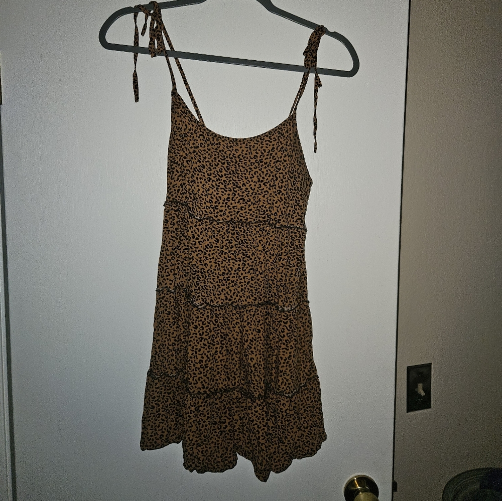 Leopard print baby doll sundress, M